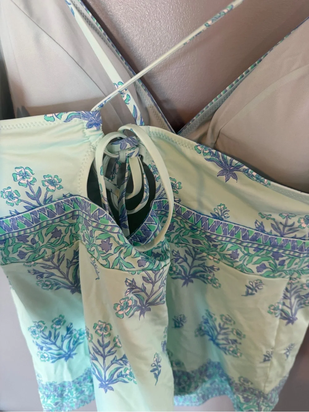 Vineyard Vines Green Blue Floral Tankini